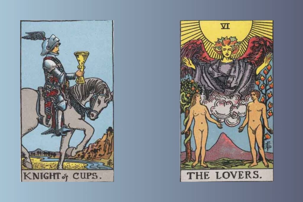 knight of cups and the lovers tarot card combination